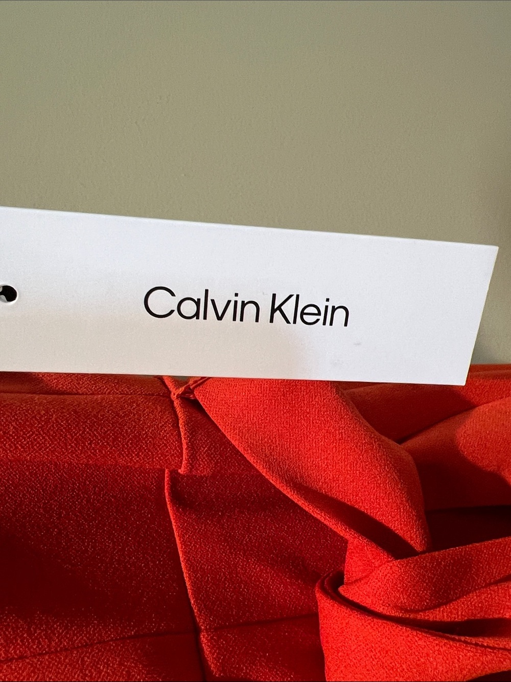 Calvin Klein Sleeveless Wrap Midi Dress in Vibrant Red - Picture 2 of 3